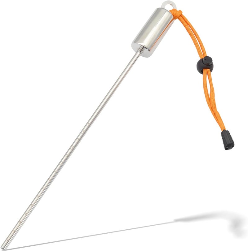 Frdhee Scuba Diving Stick 12", 316 Stainless Steel Scuba Stick Pointer Rod Tickle Stick Pointer Rod with Measurement Adjustable Lanyard and Swivel Snap Bolt for Underwater Shaker Noise Maker - Image 1